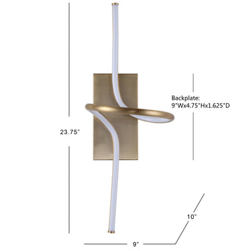 Sketch 9" Minimalist Metal Integrated LED Vanity Light Sconce - JONATHAN Y